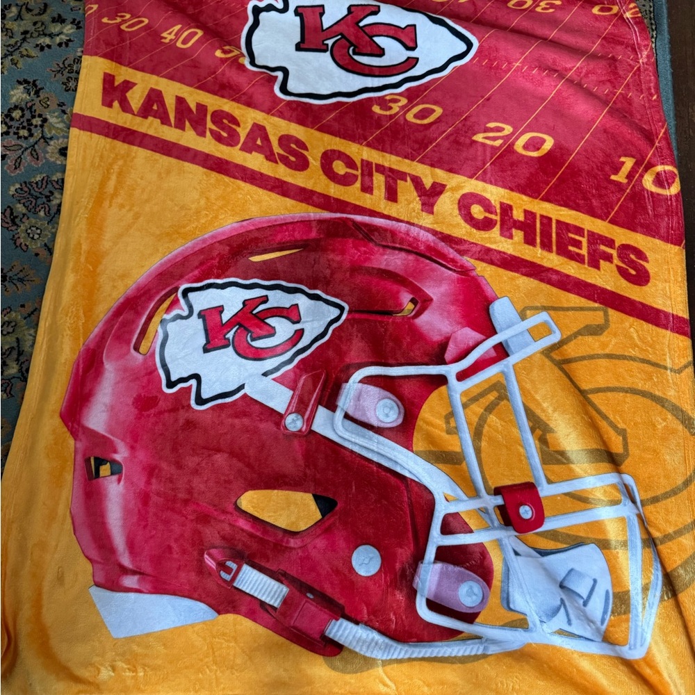 Kansas City Chiefs Red and Yellow Blanket